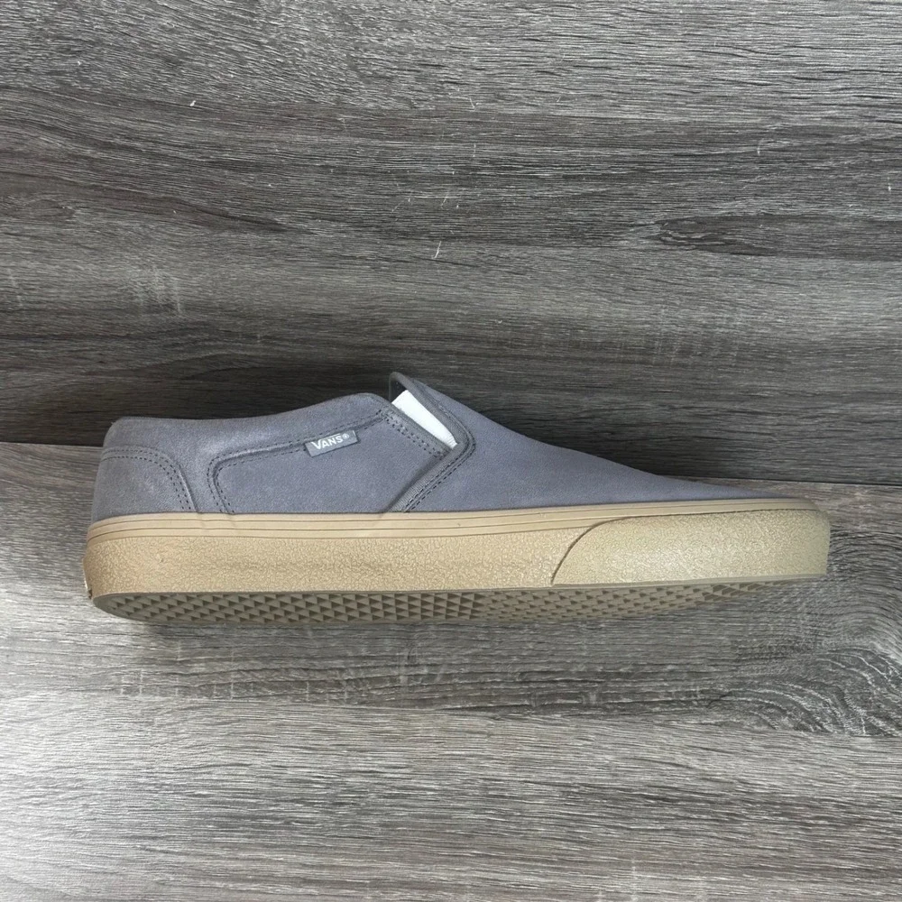Vans Asher Slip On Shoes Men 13 Crepe Frost Gray Gum Sole Sneaker Streetwear NEW